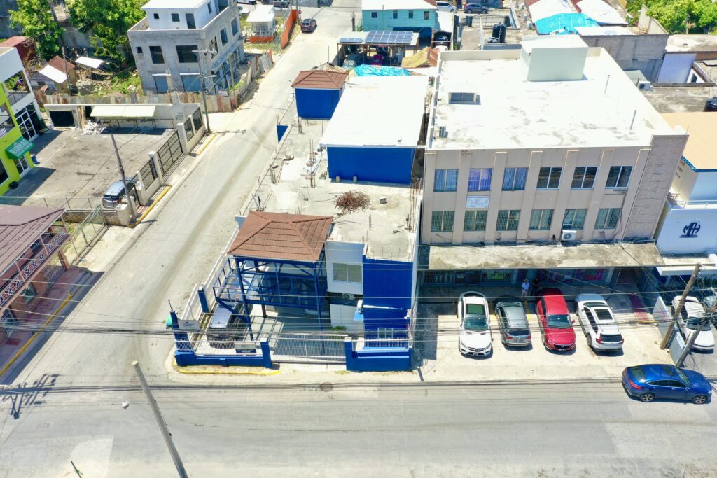 Commercial buildings at the intersection of Union Street and East Street.